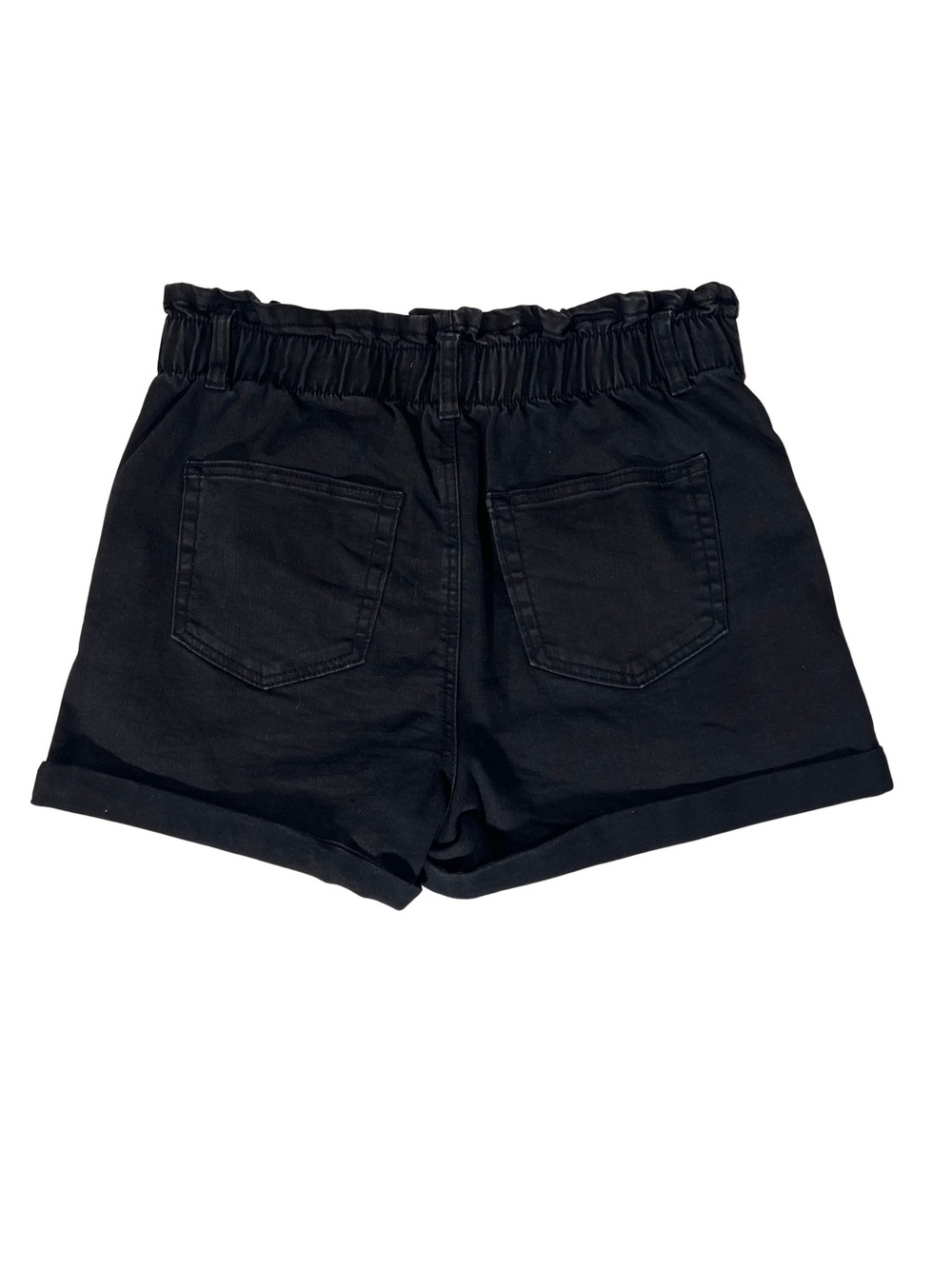 Vanilla Star Black Paperbag High Waist Button-Front Shorts - Picture 2 of 2